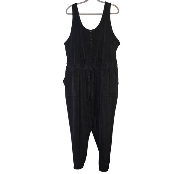 Torrid Sleep black velour lounge jumpsuit. Size 4X - Picture 1 of 5